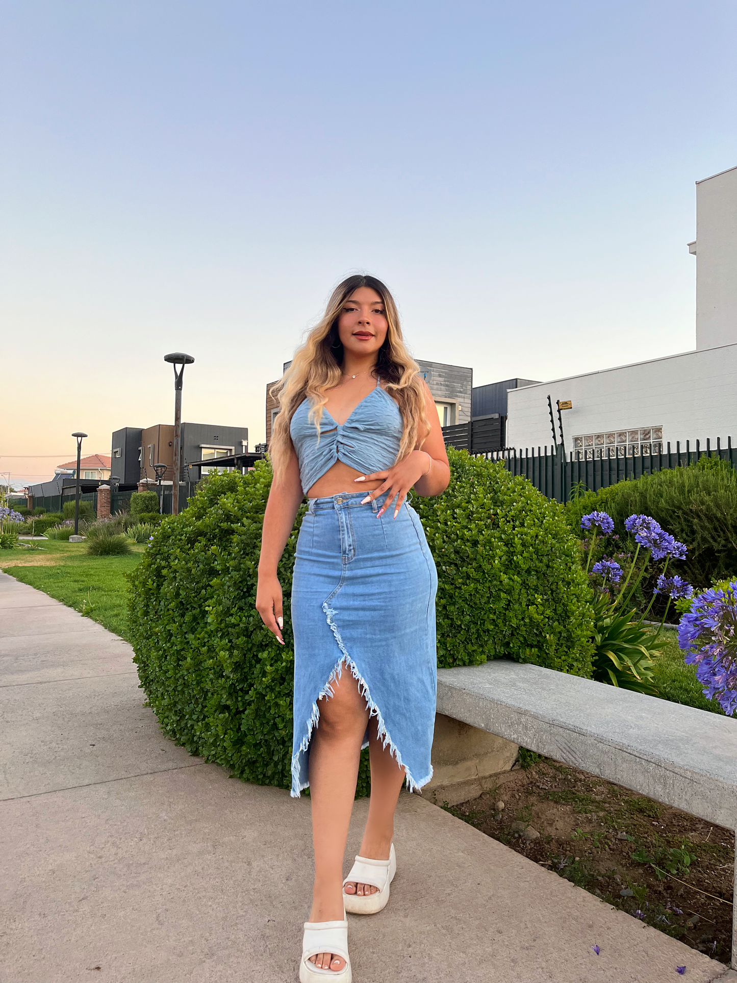 Falda Larga Denim