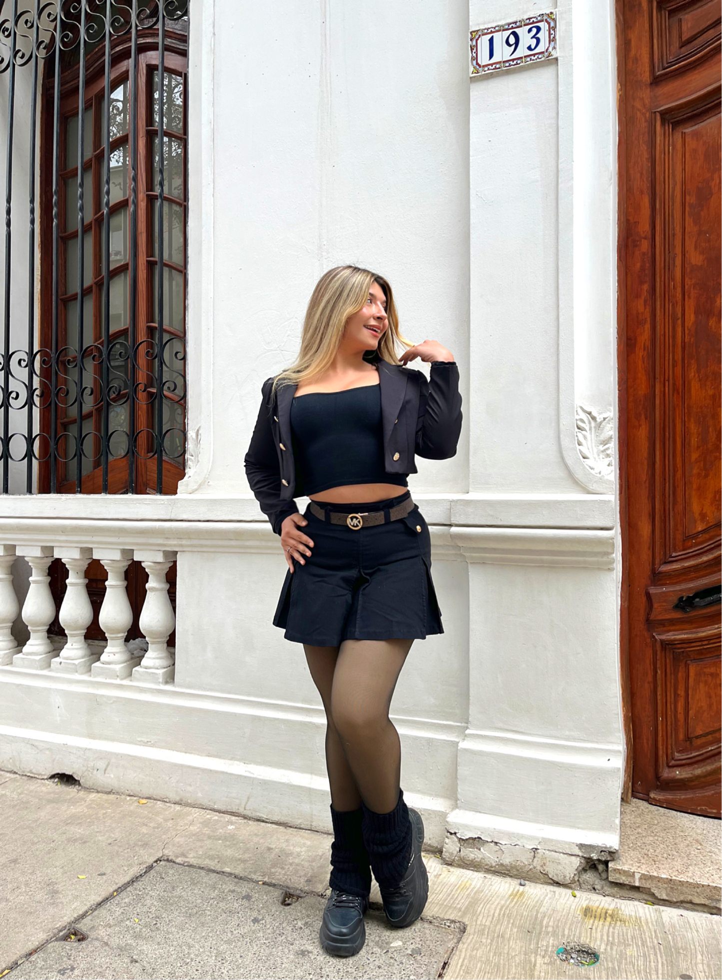 Mini Blazer Crop Negro