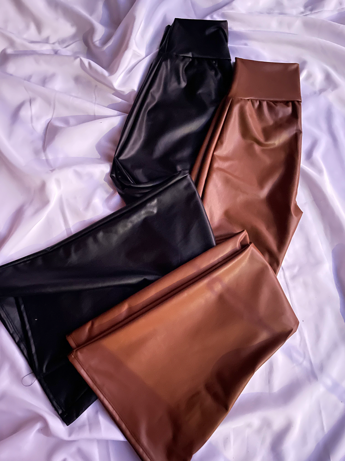 Flare Pants Eco Cuero Café