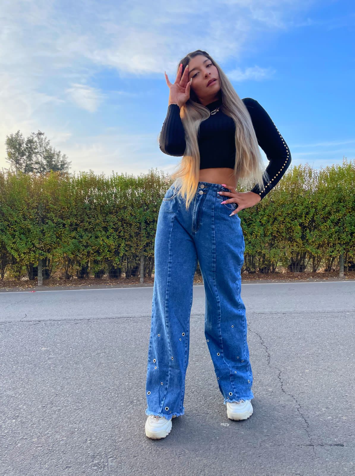Jeans Wide Leg Butterfly