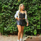Falda Short Coquette Látex