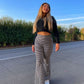 Flare Pants Tartán B/N