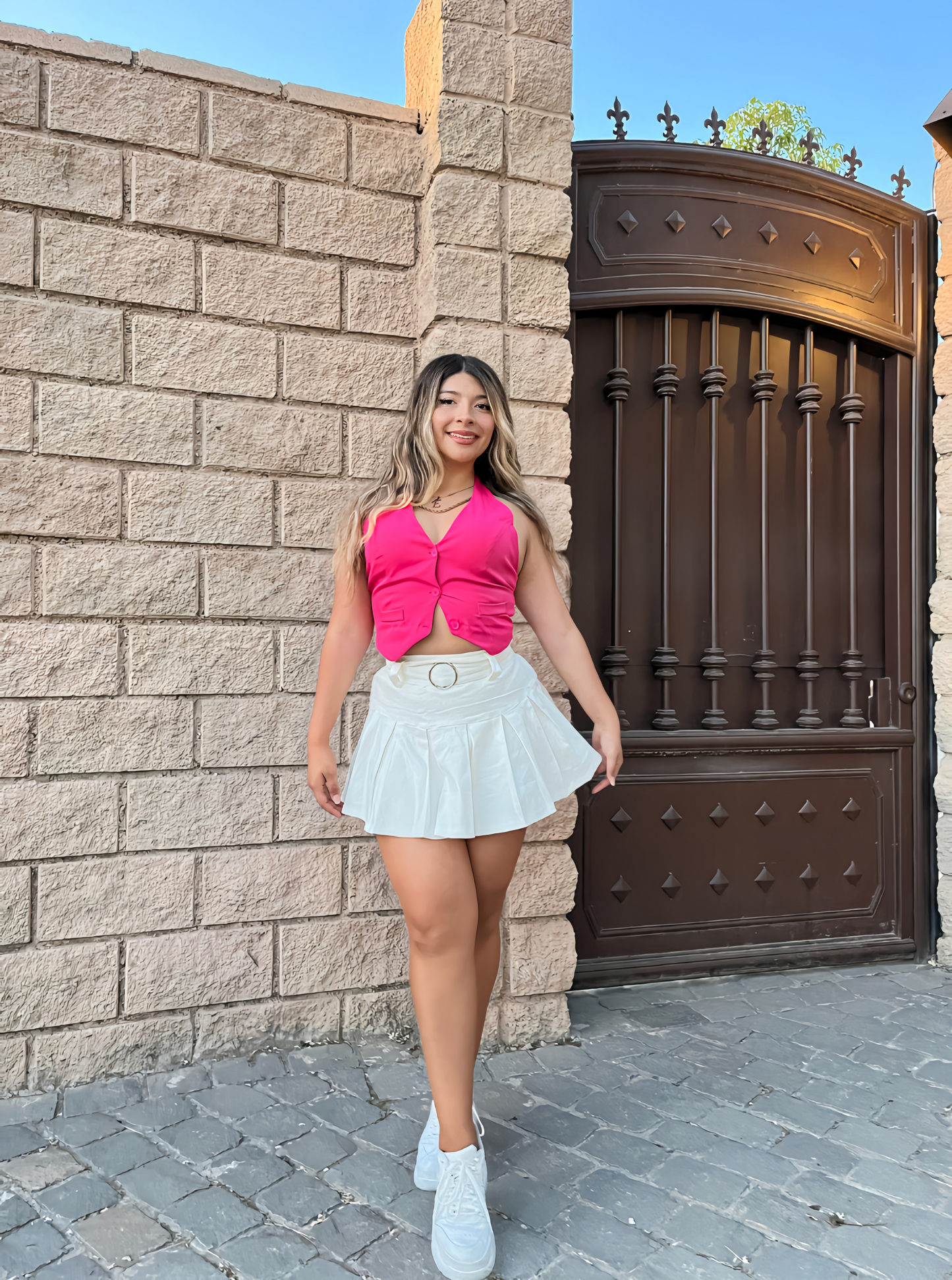 Falda Short Tableada