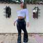 Flare Pants Eco Cuero Negra