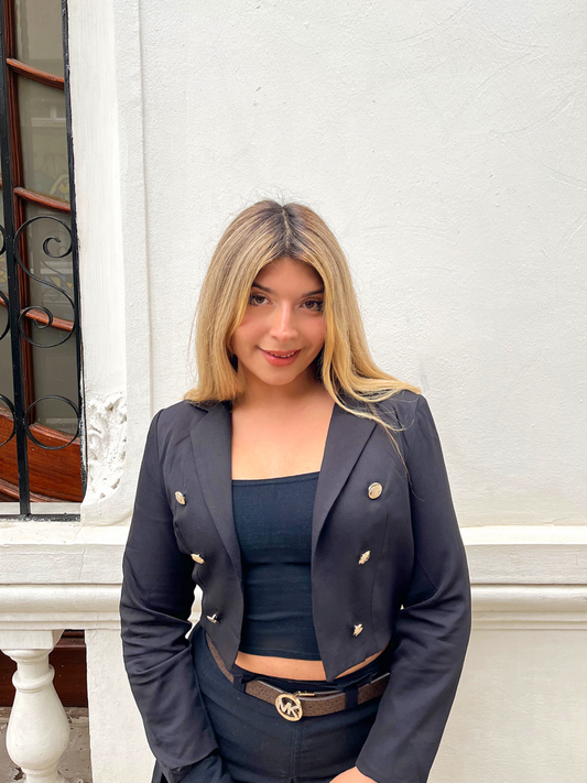 Mini Blazer Crop Negro