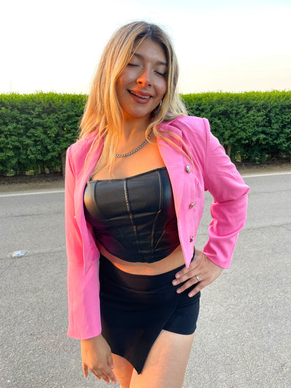 Mini Blazer Crop Rosado