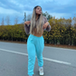 Jogger Afranelado Celeste