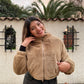 Chaqueta Liviana Peluda Café Claro
